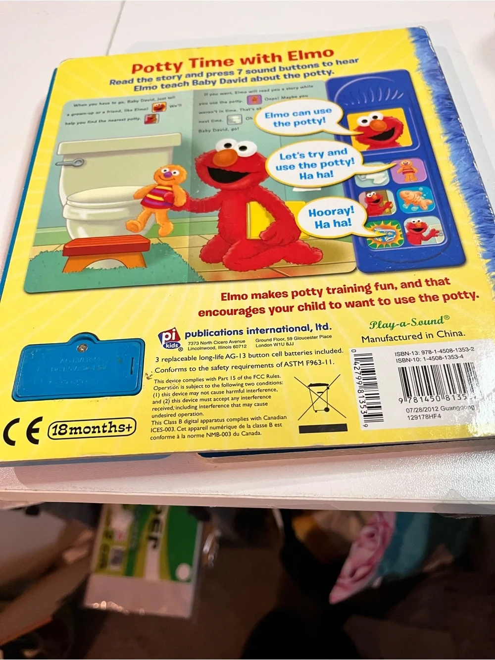 Sesame Street Elmo Potty Time Sound Book - Blue / Red / Yellow